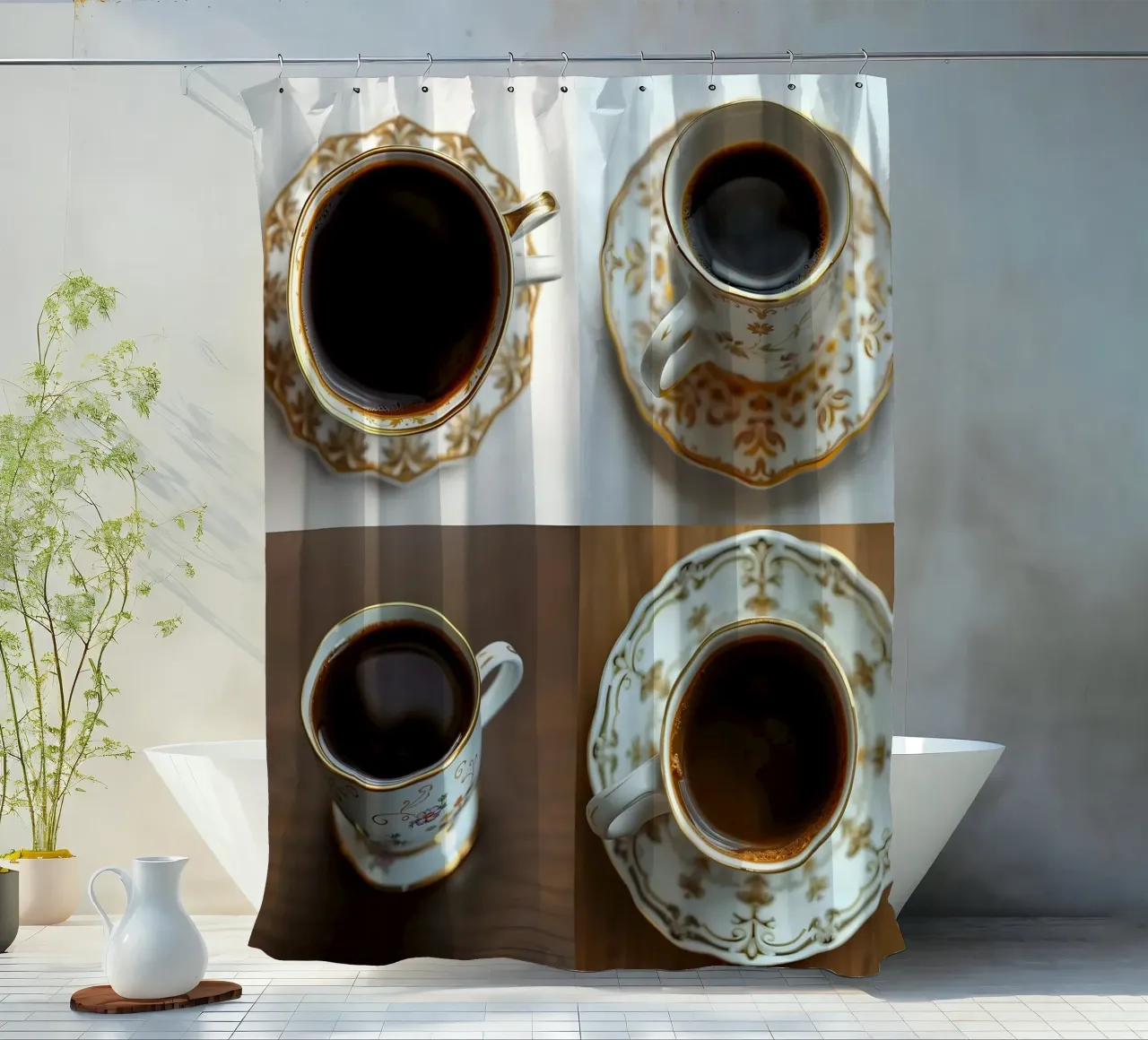 Erinnern Sie sich an Ihr Gefühl bei der ersten Tasse heute? Duschvorhang von Anita's Dream