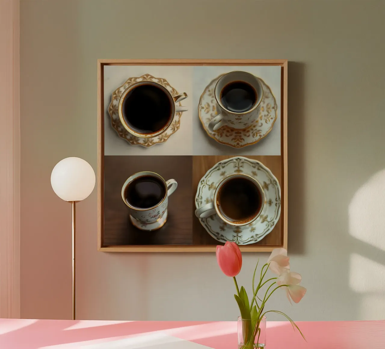 Do you remember your feeling with your first cup today? canvas with Floater frame by Anita's Dream