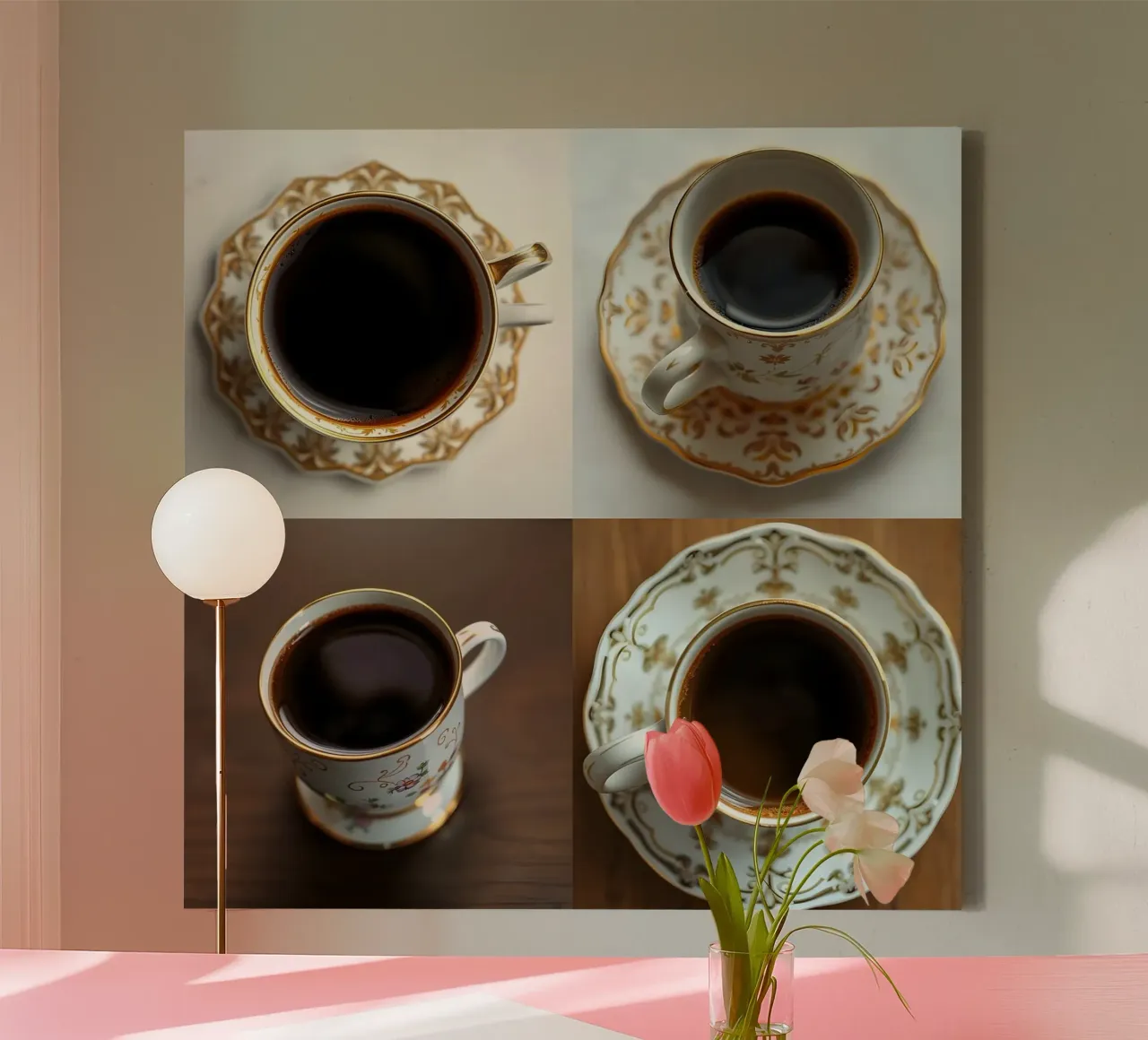 Do you remember your feeling with your first cup today? canvas with Floater frame by Anita's Dream