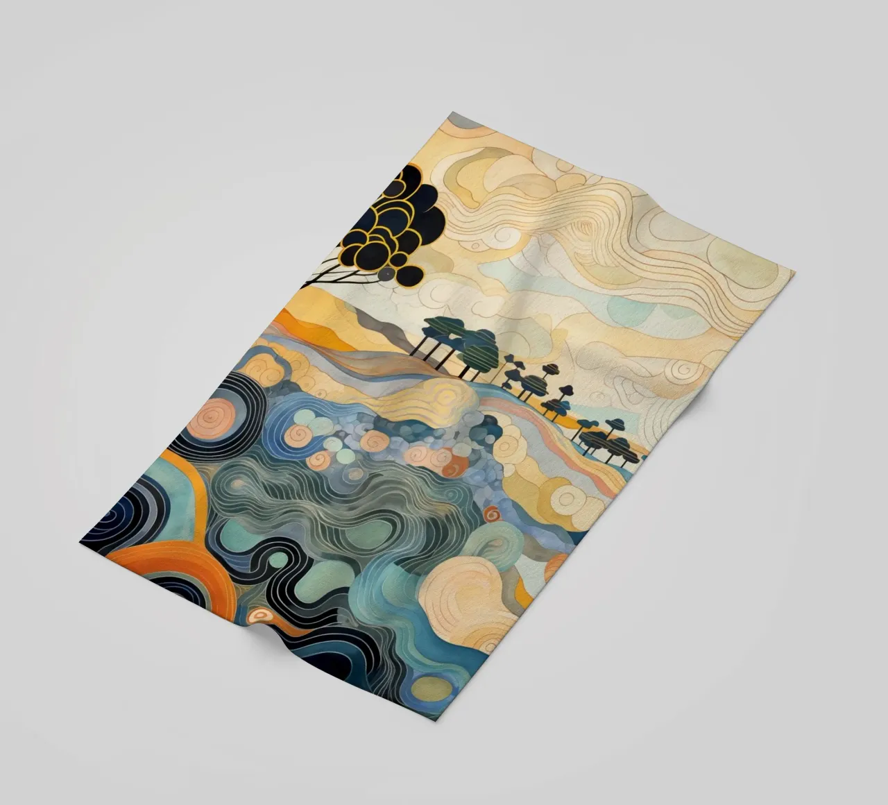 Abstract landscape beach towel by Imagine