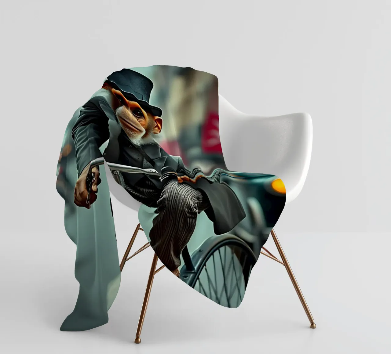 Dapper Monkey fleece blanket by Anita's Dream