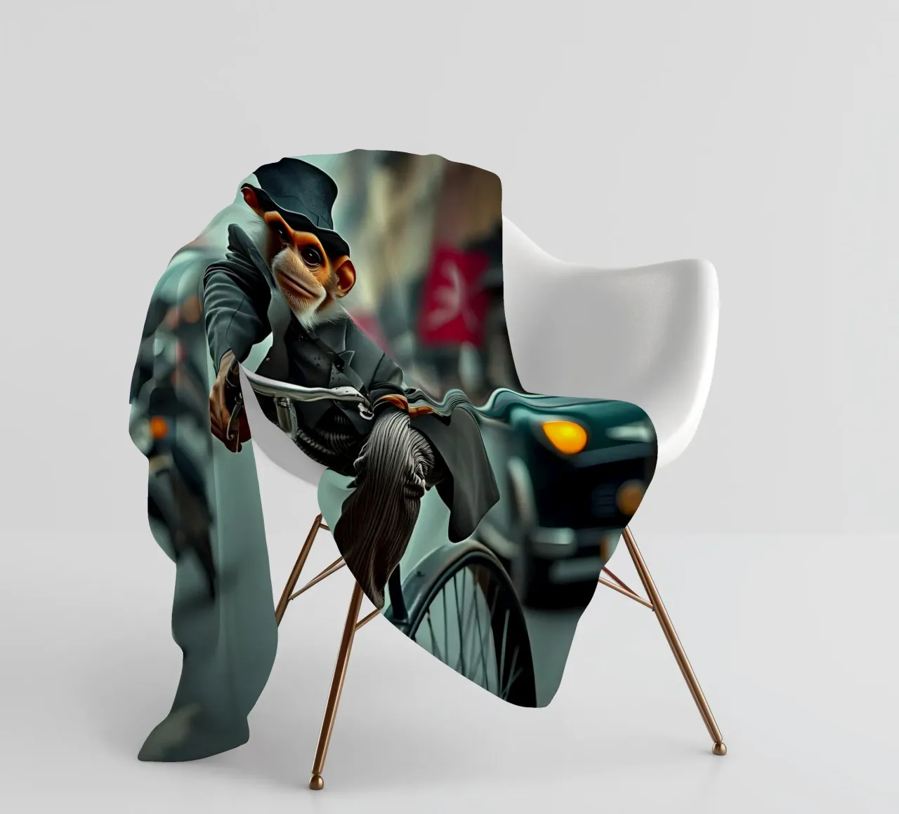 Dapper Monkey fleece blanket by Anita's Dream