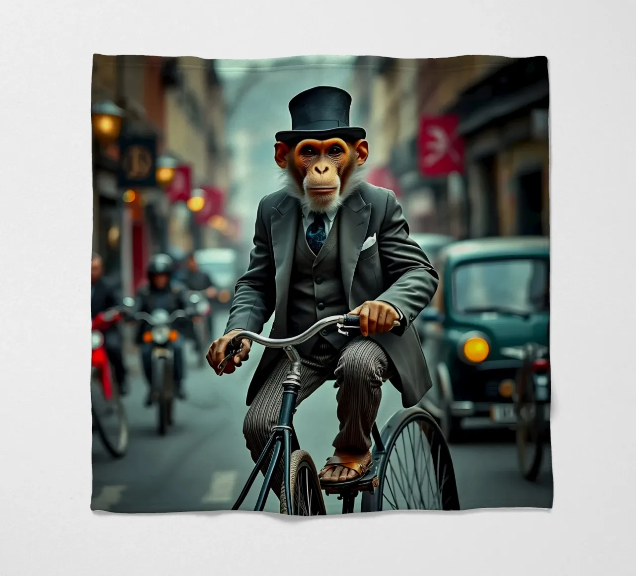Dapper Monkey fleece blanket by Anita's Dream