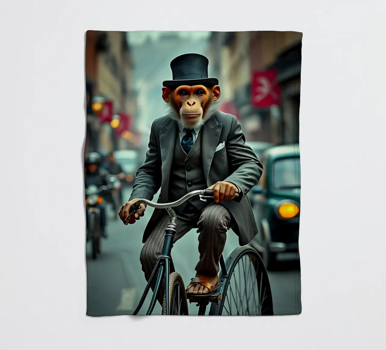 Dapper Monkey fleece blanket by Anita's Dream