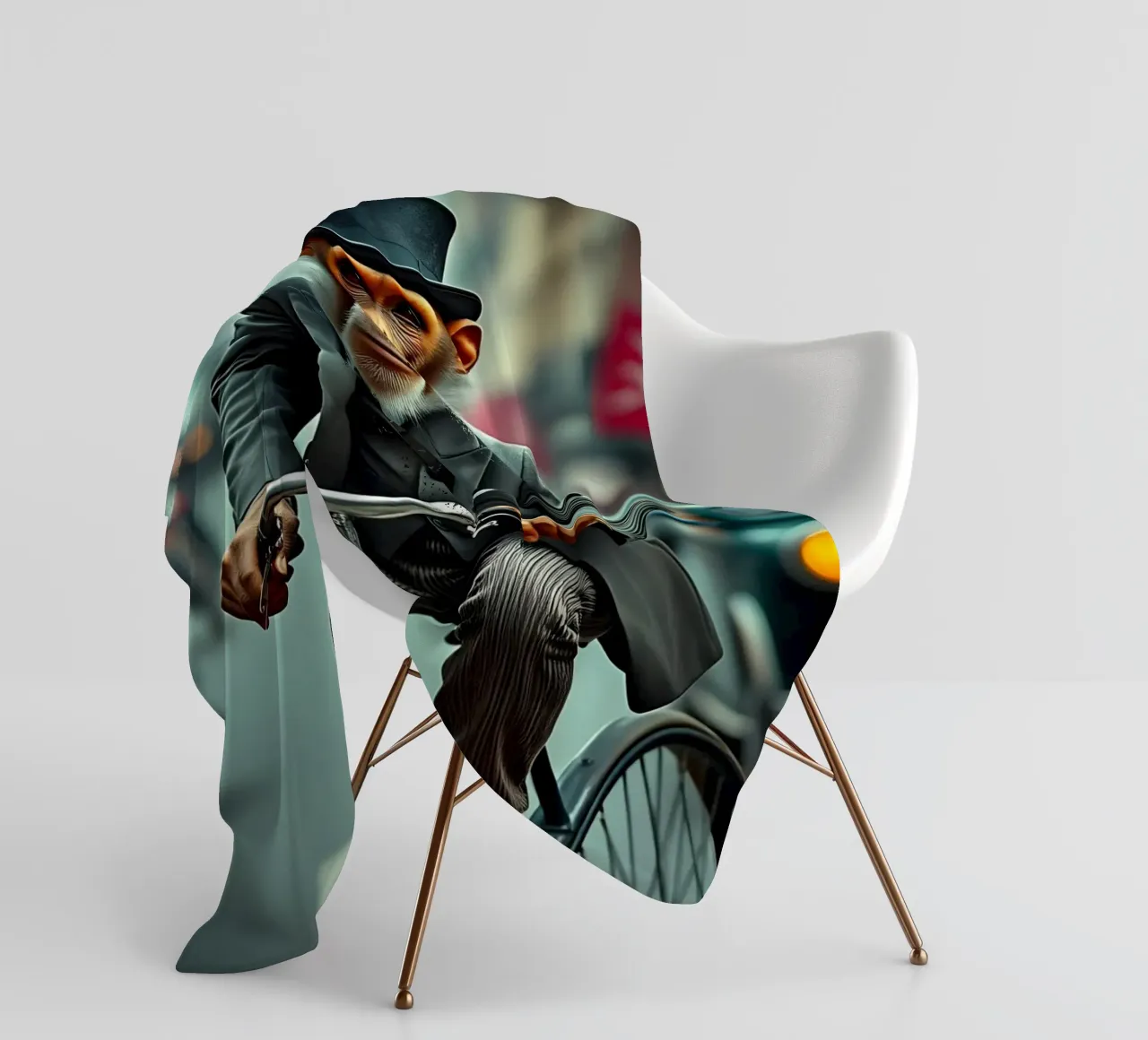 Dapper Monkey fleece blanket by Anita's Dream