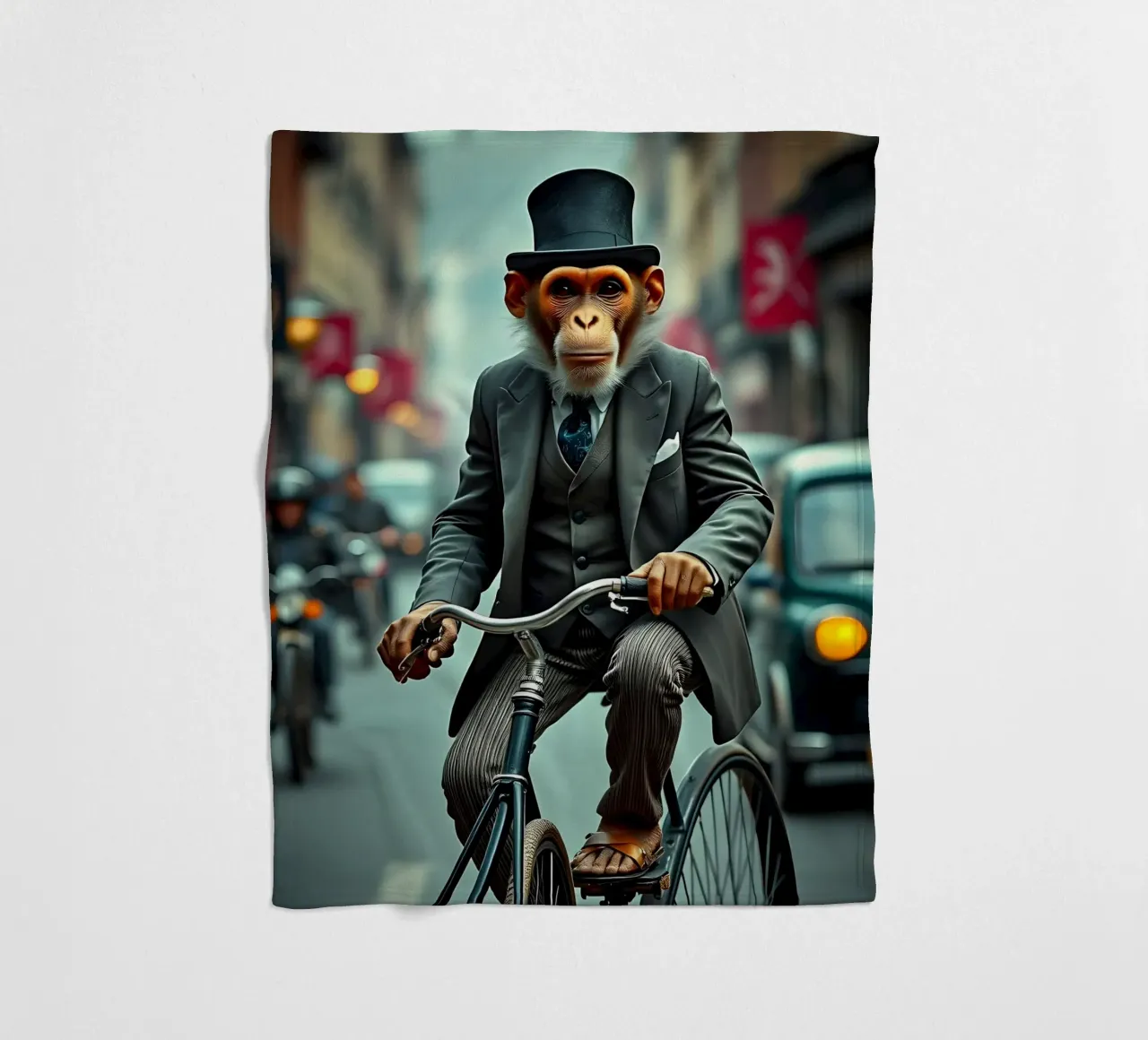 Dapper Monkey fleece blanket by Anita's Dream