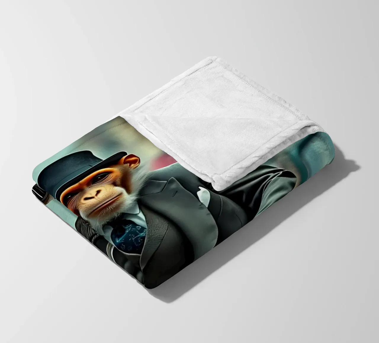 Dapper Monkey fleece blanket by Anita's Dream