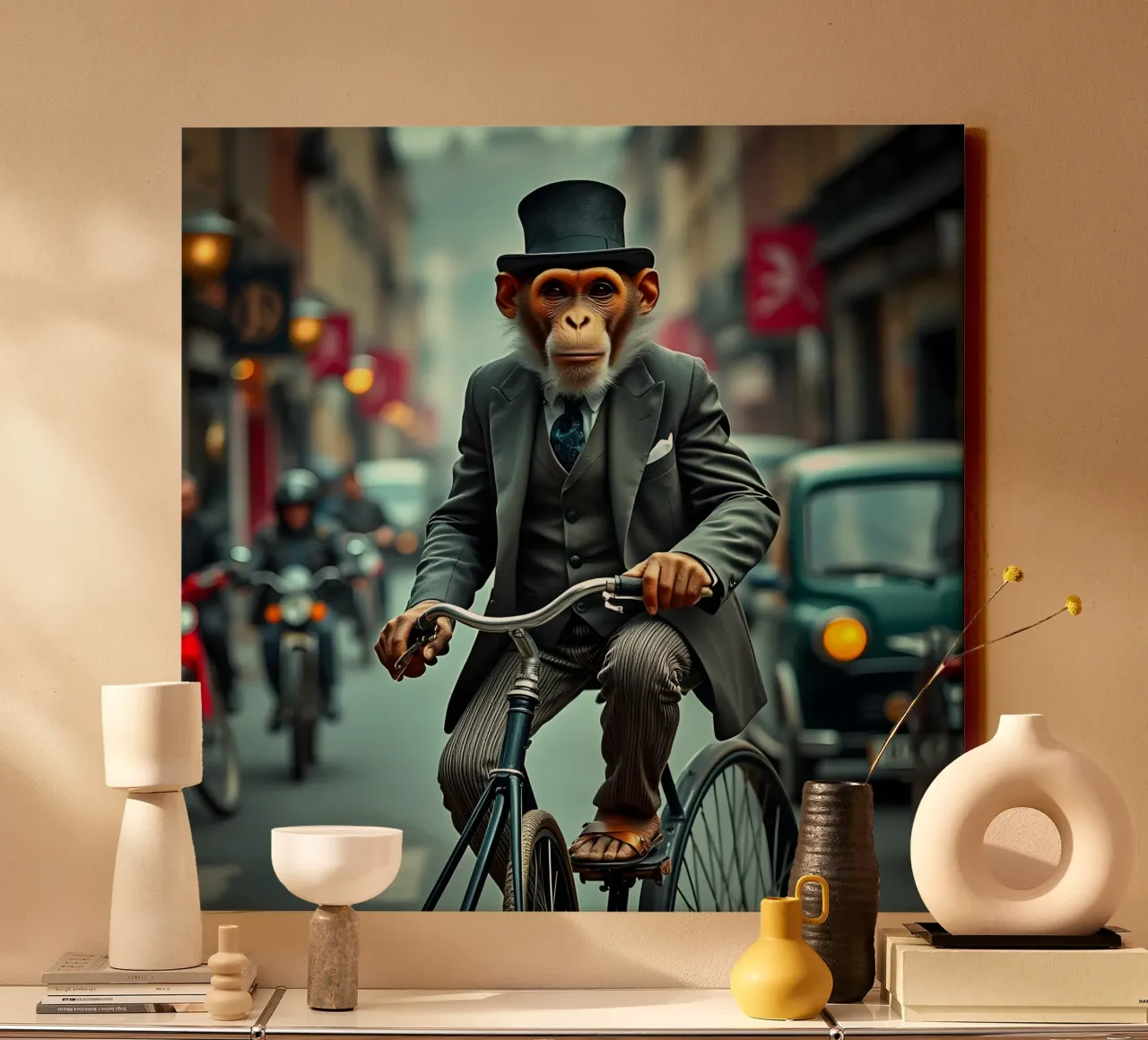 Dapper Monkey canvas by Anita's Dream