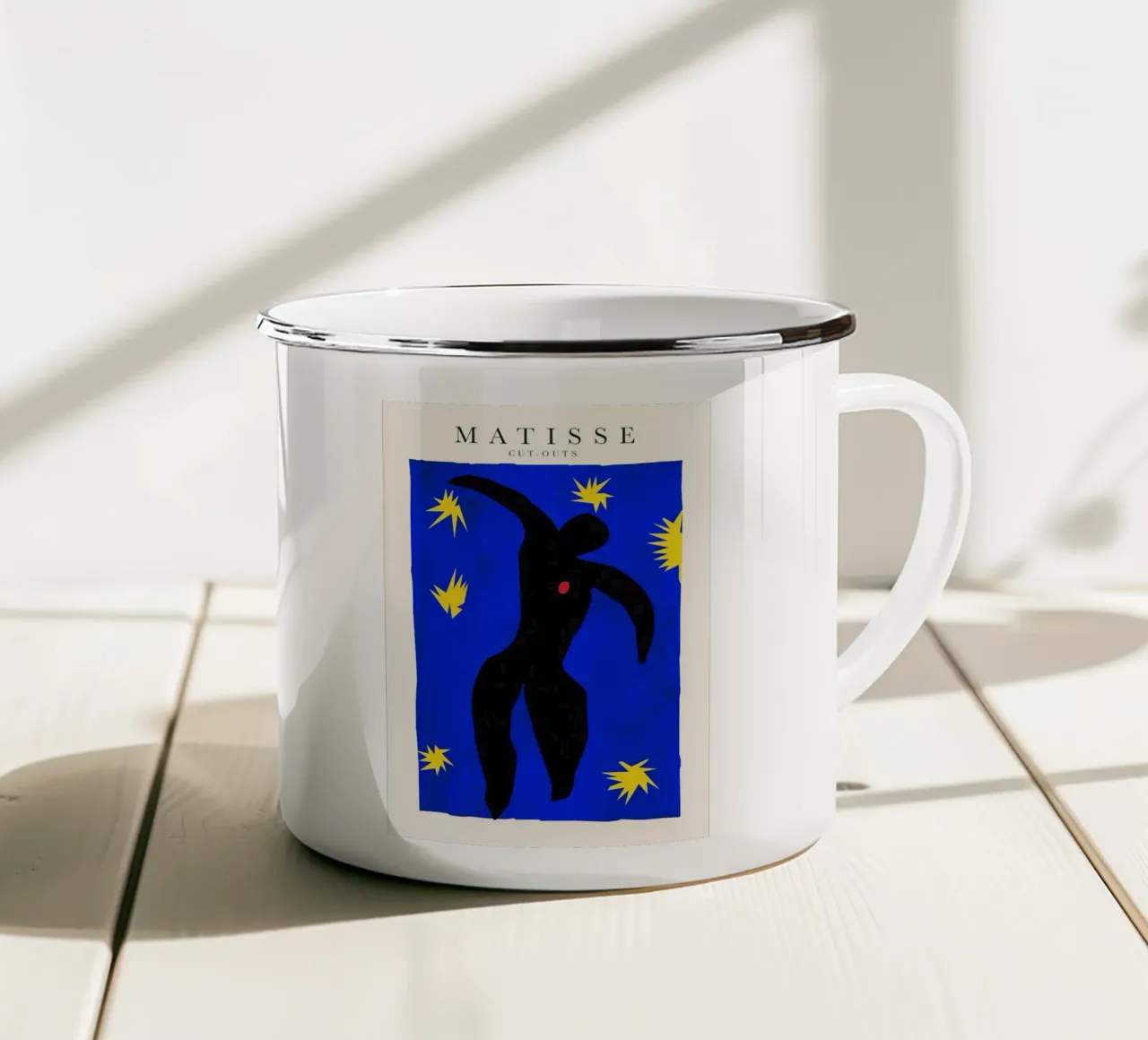 silhouette nera tazza in smalto da Luke Yaeger