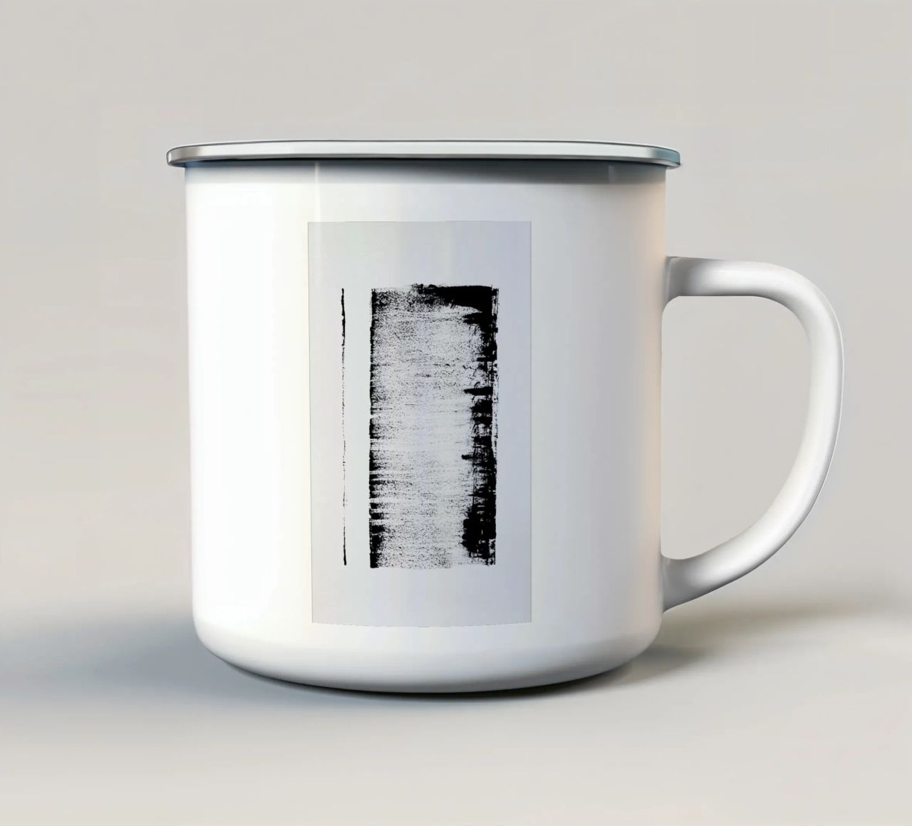 Black And White Minimal Abstract tazza in smalto da Ingrid Beddoes