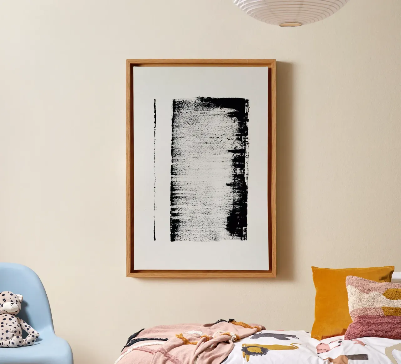 Black And White Minimal Abstract tela con Cornice a cassetta da Ingrid Beddoes