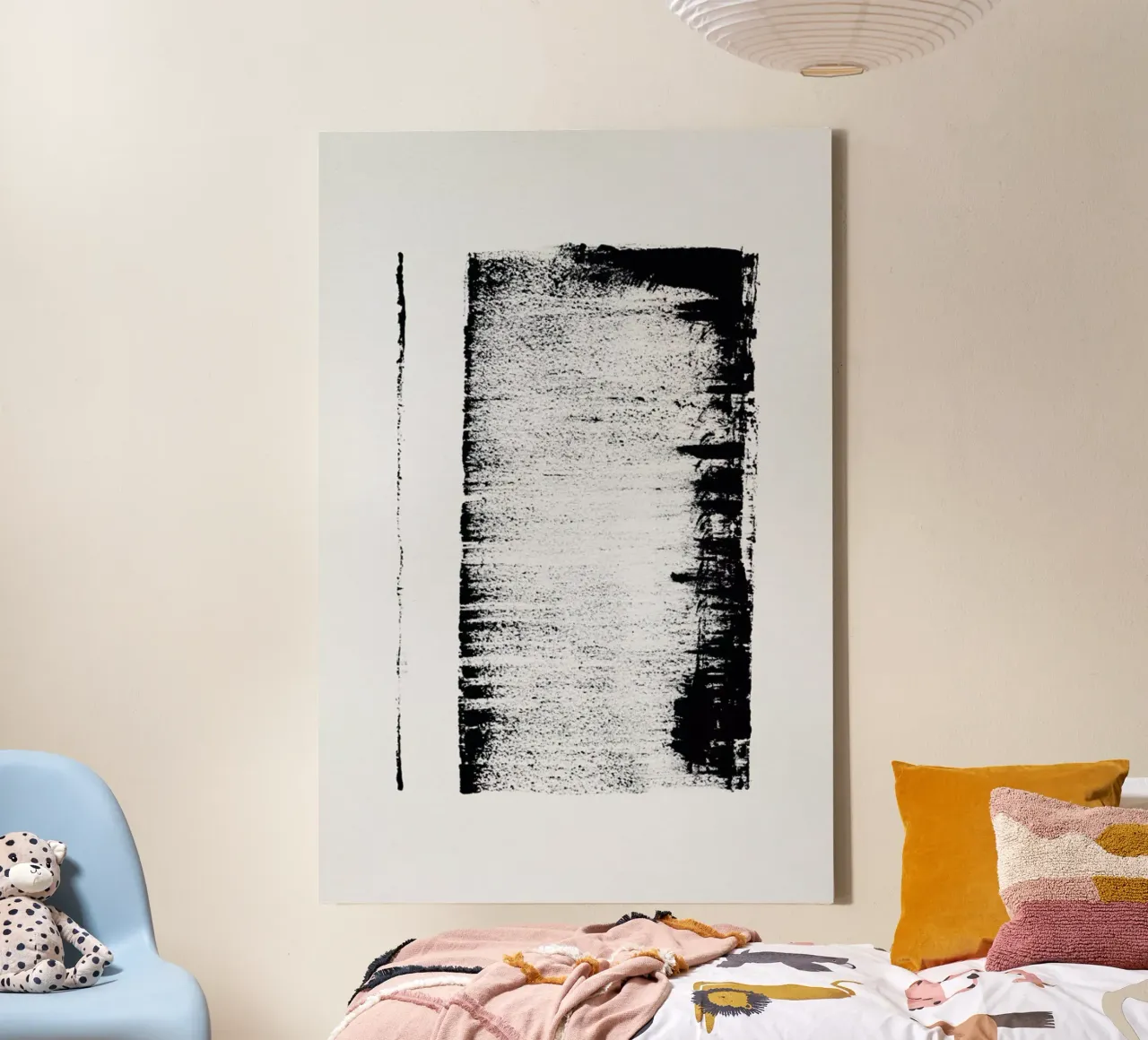 Black And White Minimal Abstract tela con Cornice a cassetta da Ingrid Beddoes