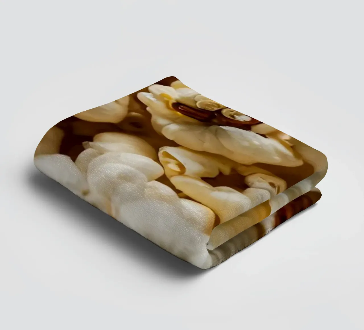 Plain popcorn kernels scattered in a bowl, ready for snackin towel by DesignDoodle