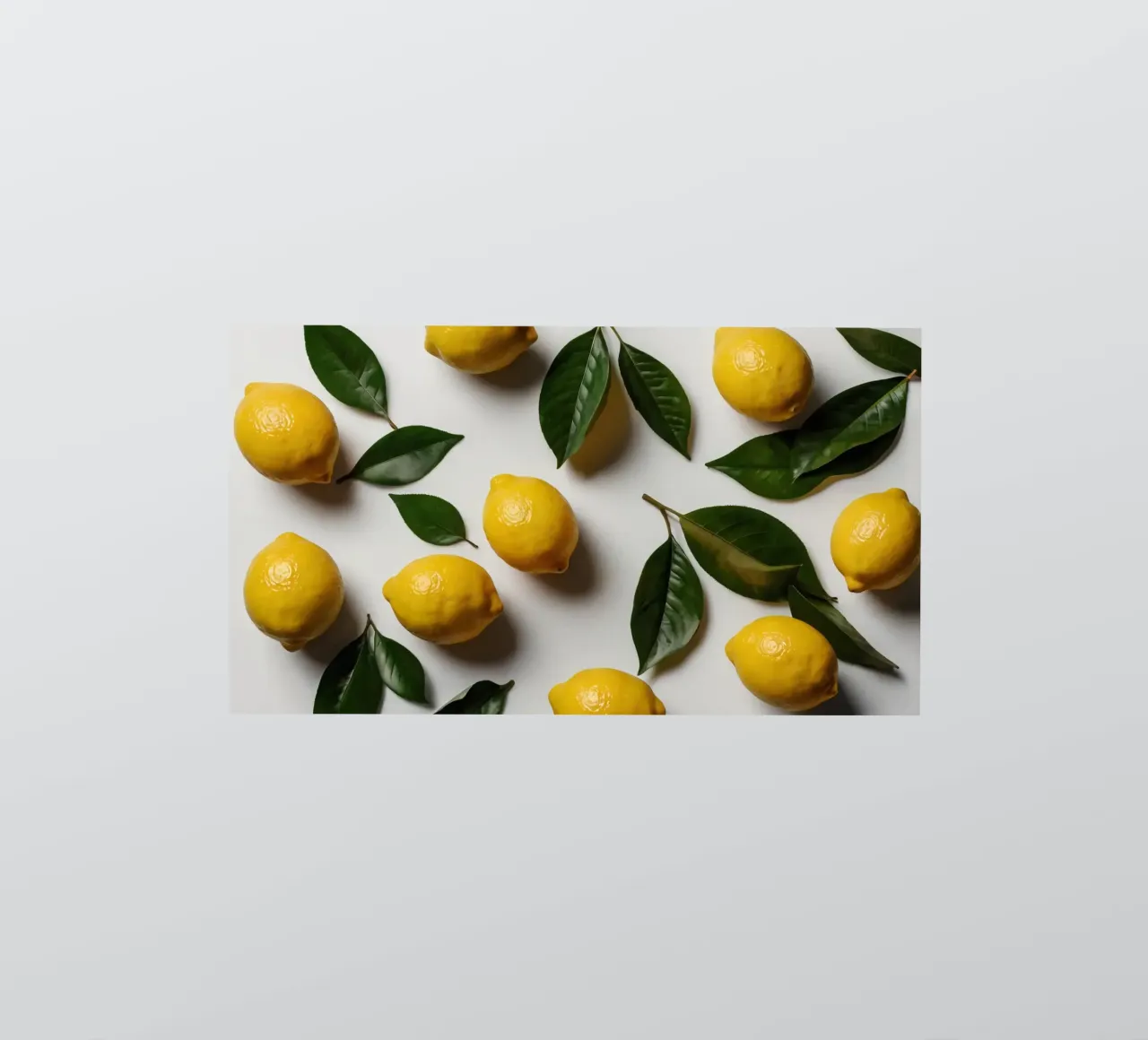 Freshly picked lemons with green leaves arranged artisticall sticker by DesignDoodle