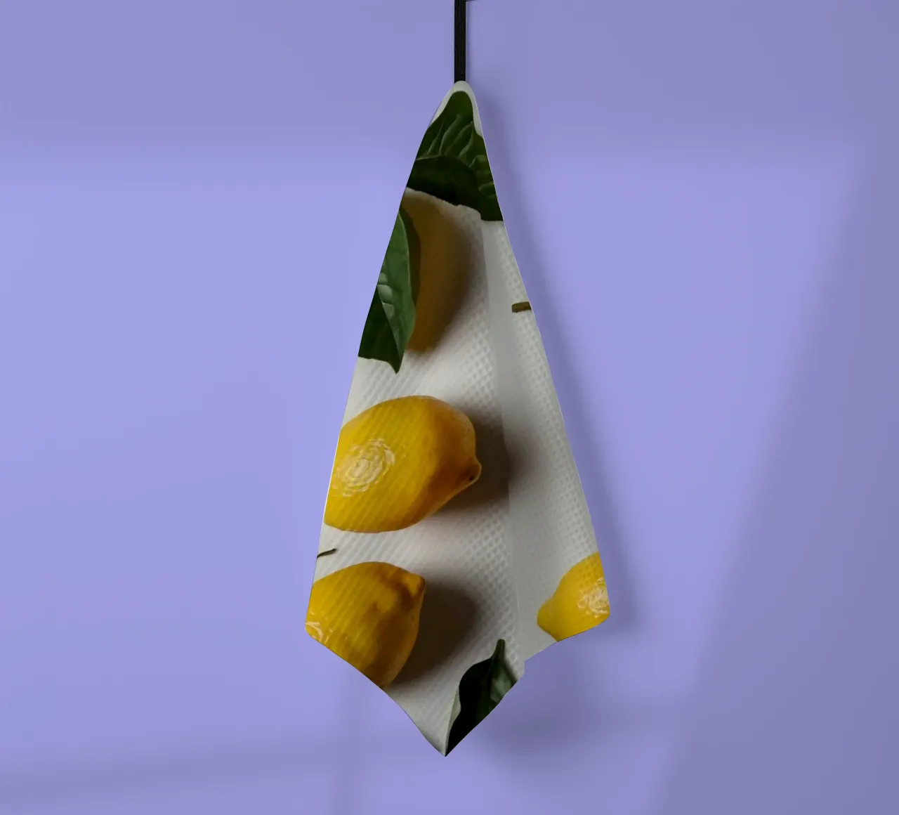 Limoni appena colti con foglie verdi disposti artisticamente. canovaccio da cucina da DesignDoodle