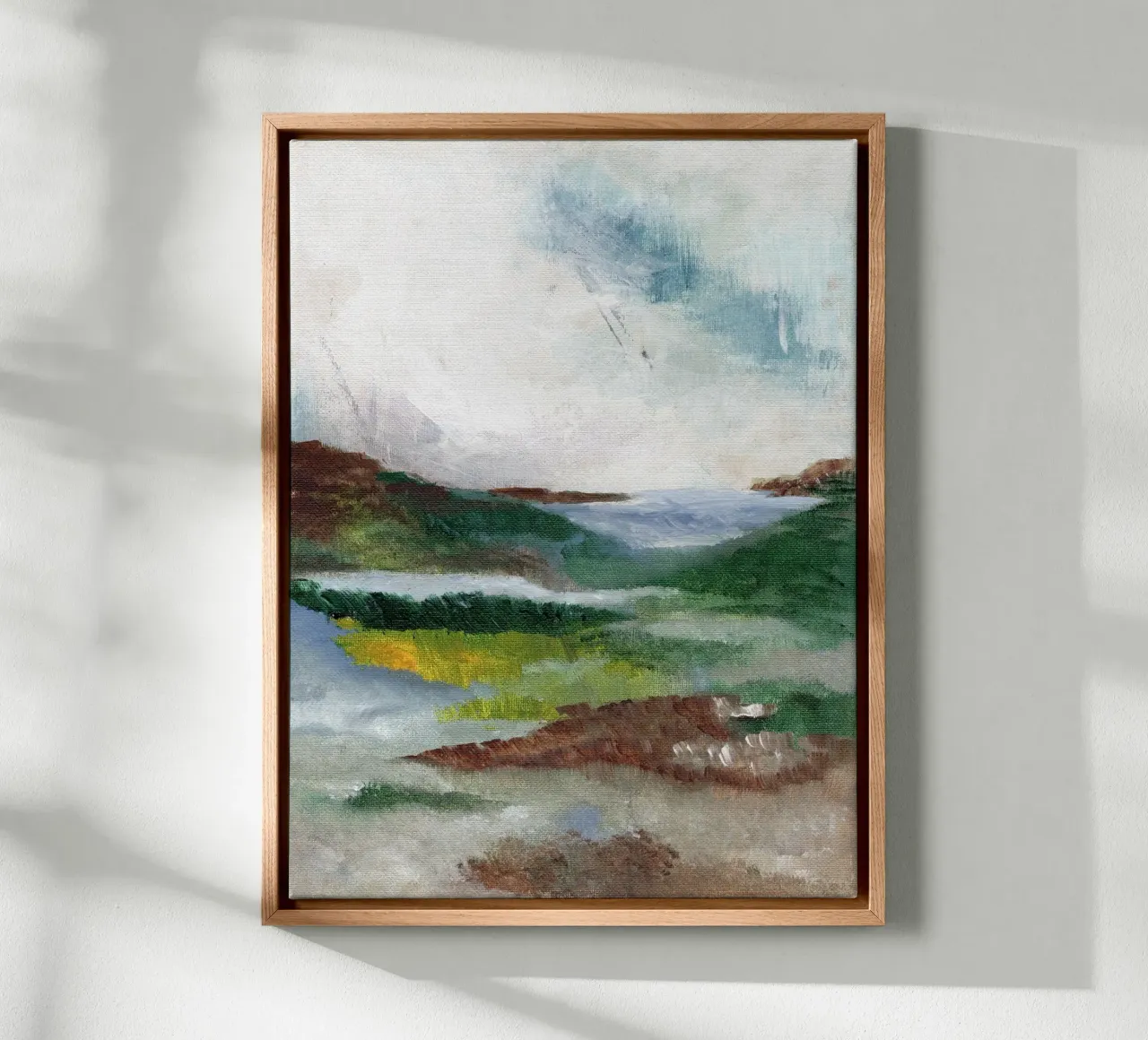 Abstract landschap canvas met Baklijst van Nikitajariwala
