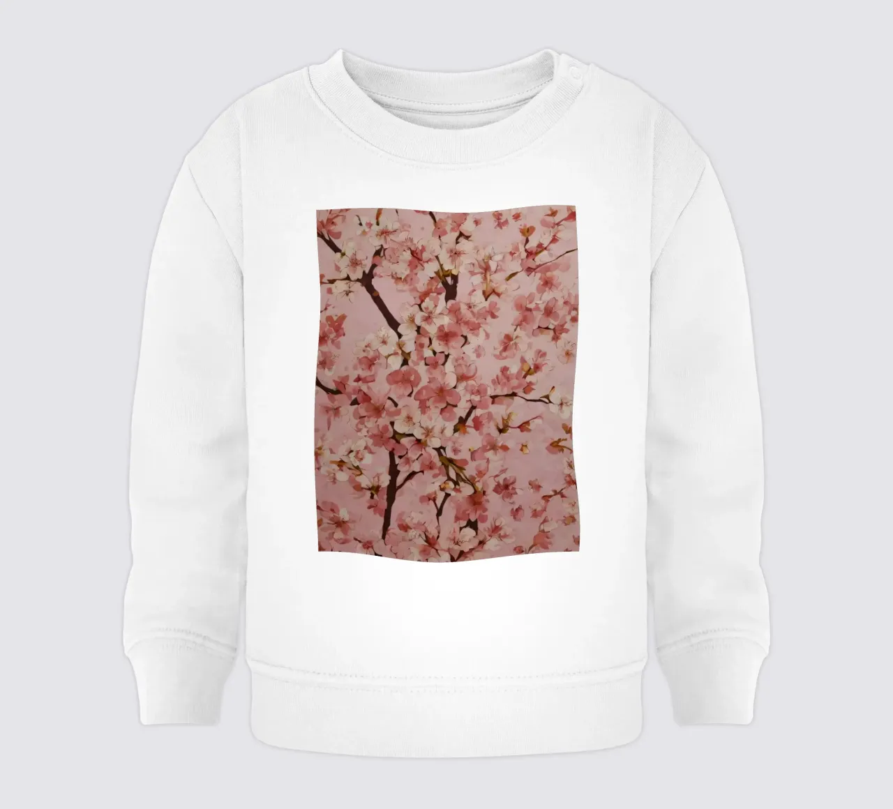 Beautiful pink cherry blossom pattern on soft pink backgroun baby sweatshirt by DesignDoodle