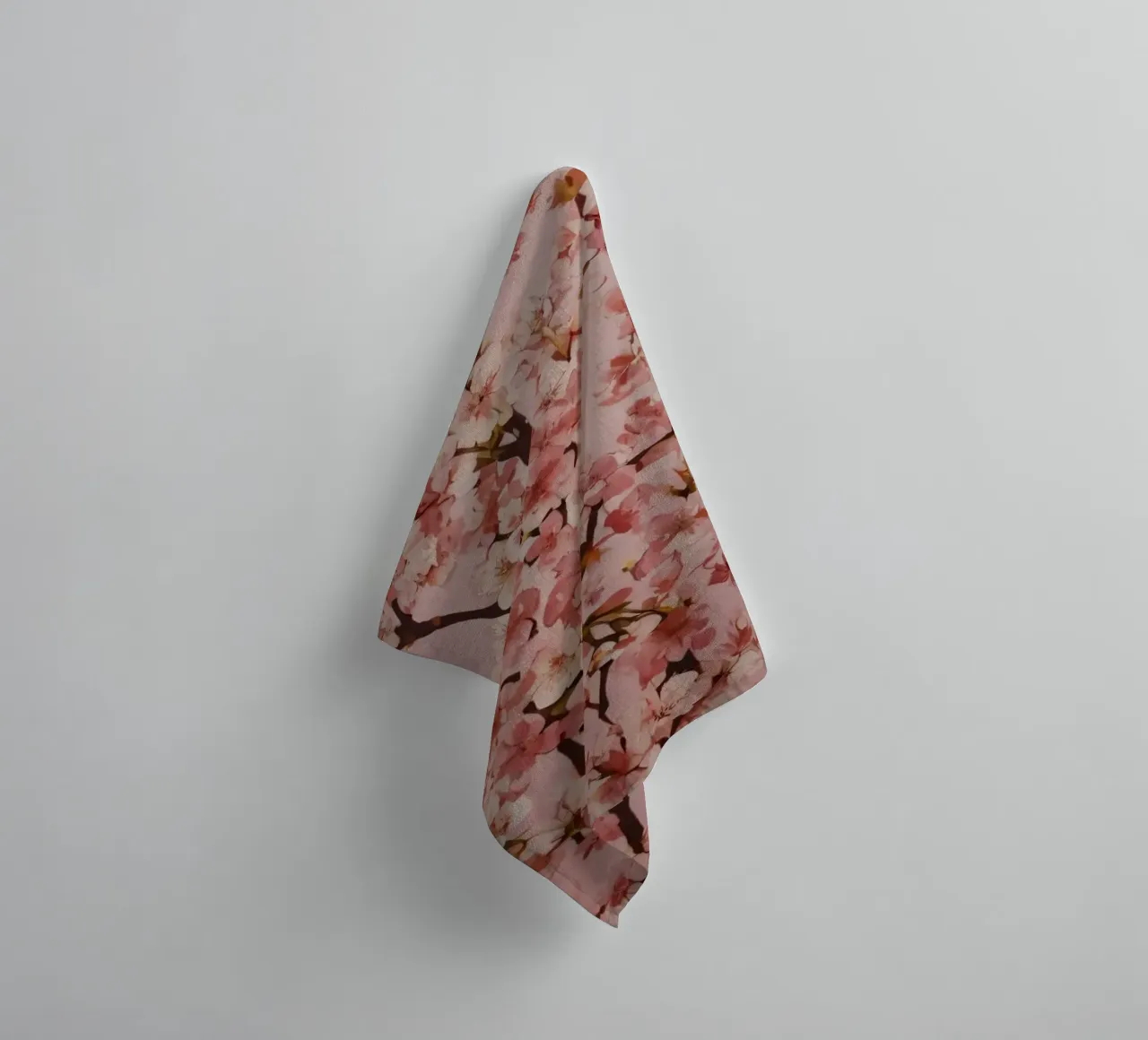 Beautiful pink cherry blossom pattern on soft pink backgroun towel by DesignDoodle