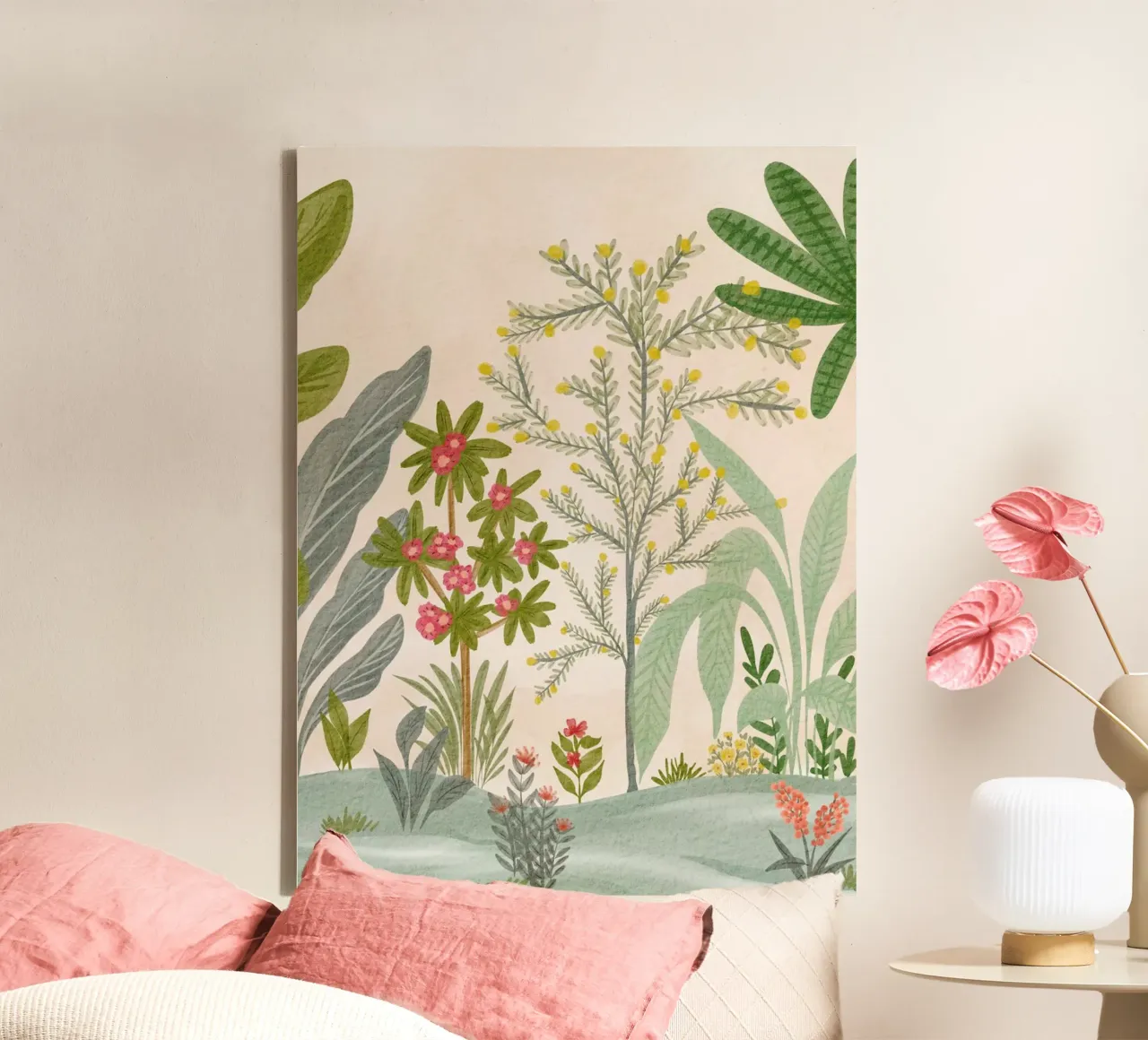 Tropischer Garten Botanicals Leinwand mit Schattenfugenrahmen von Nikitajariwala