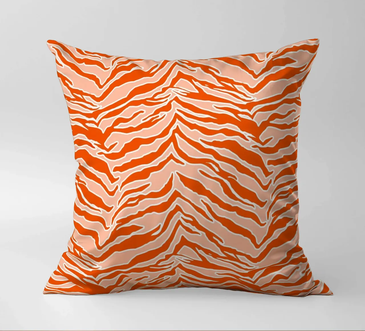 Tiger Print Orange decorative cushion by SilverPegasus