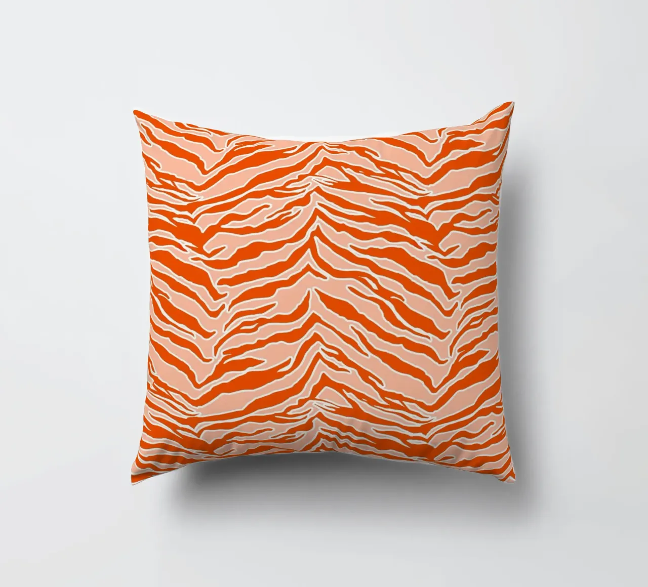 Tiger Print Orange decorative cushion by SilverPegasus