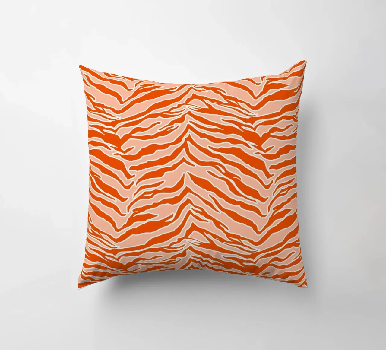 Tiger Print Orange decorative cushion by SilverPegasus