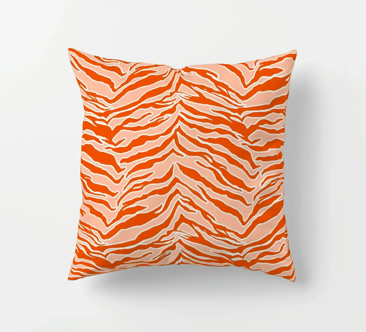 Tiger Print Orange decorative cushion by SilverPegasus