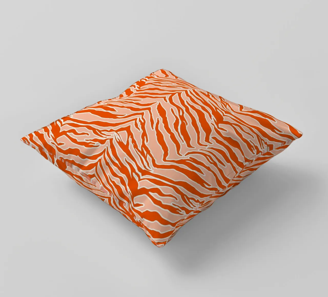 Tiger Print Orange decorative cushion by SilverPegasus