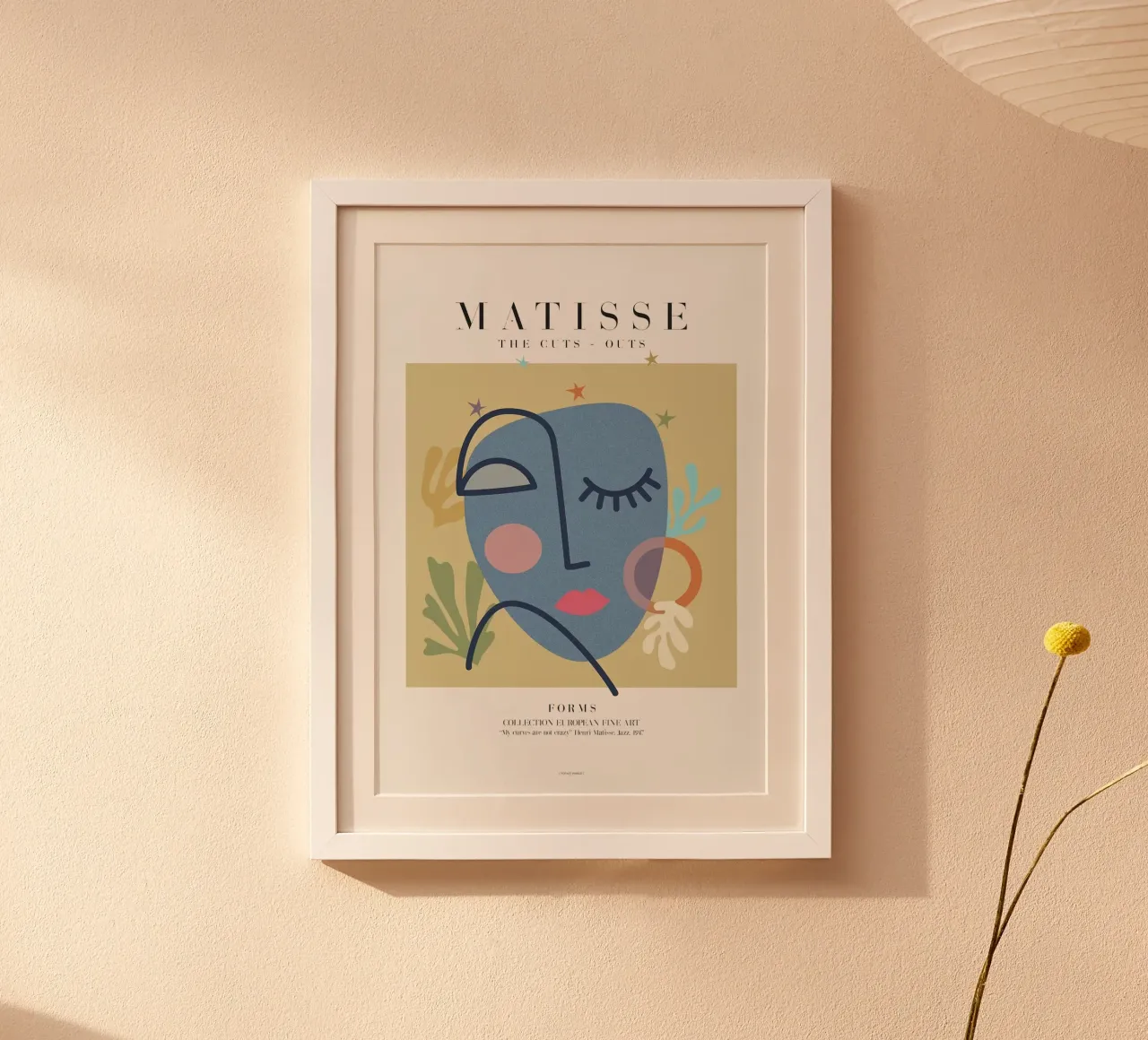 volto chiuso occhi blu volto astratto volto linee curve poster da Luke Yaeger