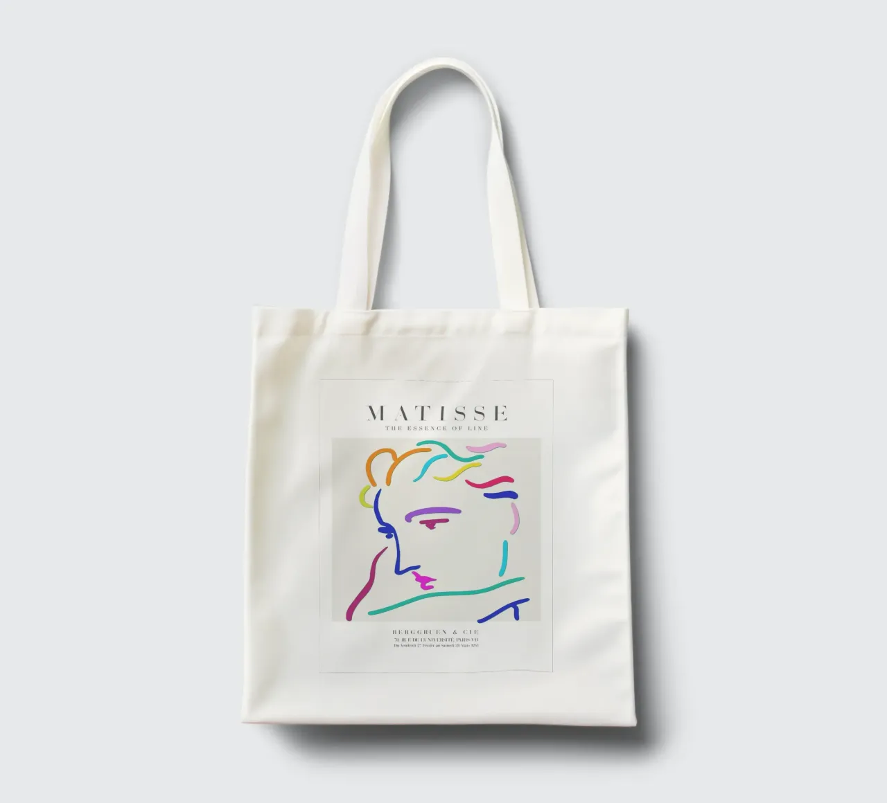 abstract elements colorful lines portrait minimalist design tote bag by Luke Yaeger