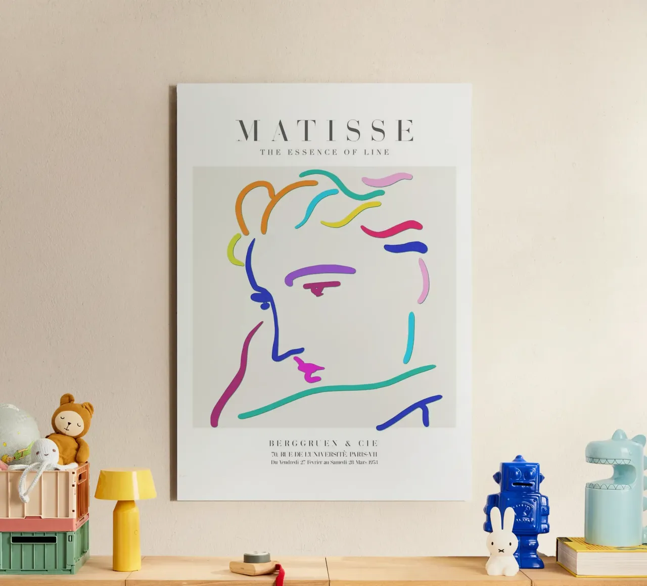 abstract elements colorful lines portrait minimalist design alu-dibond by Luke Yaeger