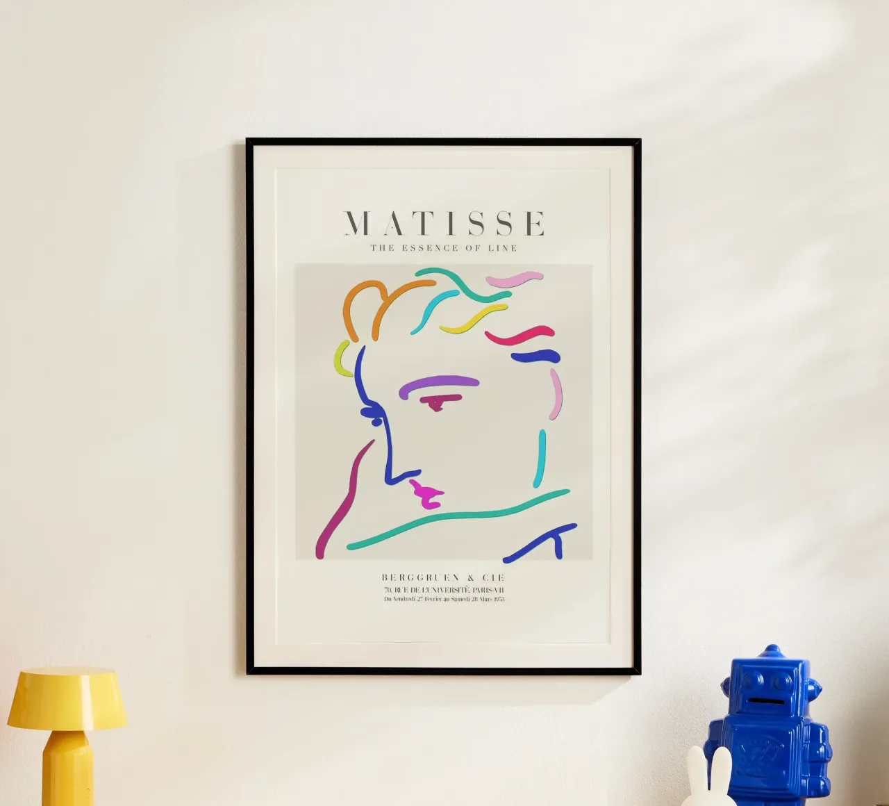 abstrakte Elemente bunte Linien Porträt minimalistisches Design Hahnemühle von Luke Yaeger