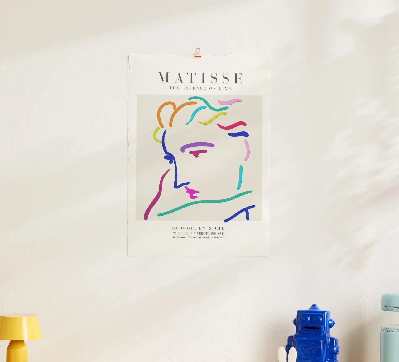 elementi astratti linee colorate ritratto design minimalista poster da Luke Yaeger