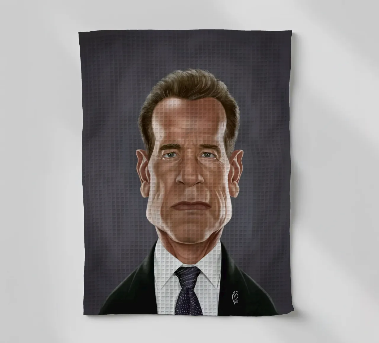 Arnold Schwarzenegger canovaccio da cucina da Rob Art | Illustration
