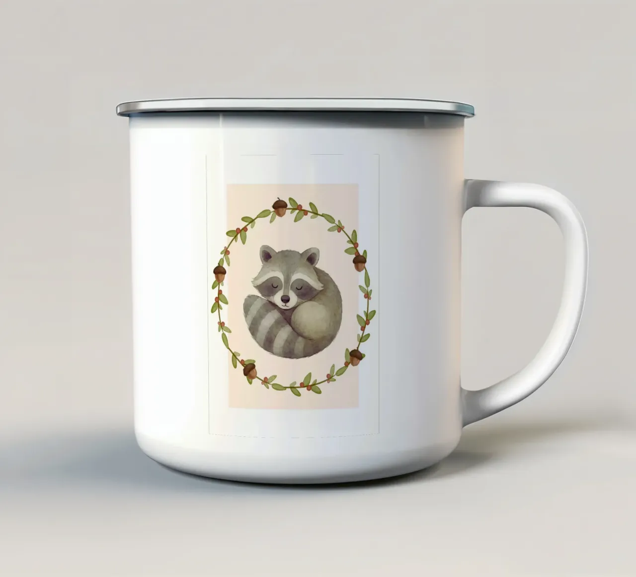 Sleepy Raccoon tazza in smalto da SnoopyAnimals