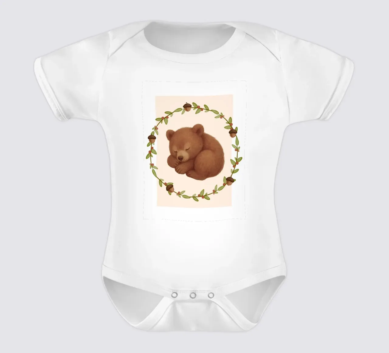 Orso addormentato body neonato maniche corte da SnoopyAnimals