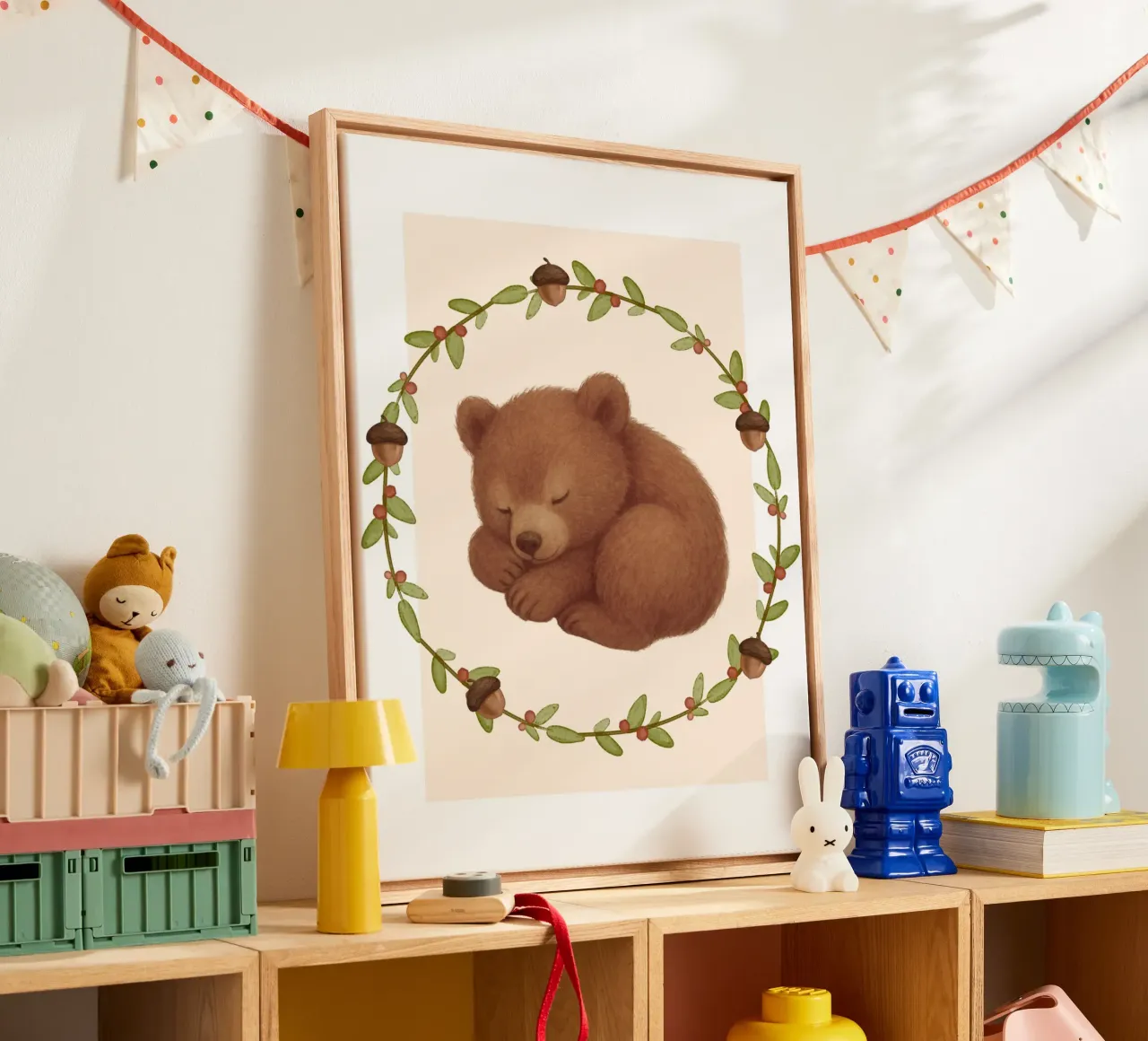 Orso addormentato tela con Cornice a cassetta da SnoopyAnimals
