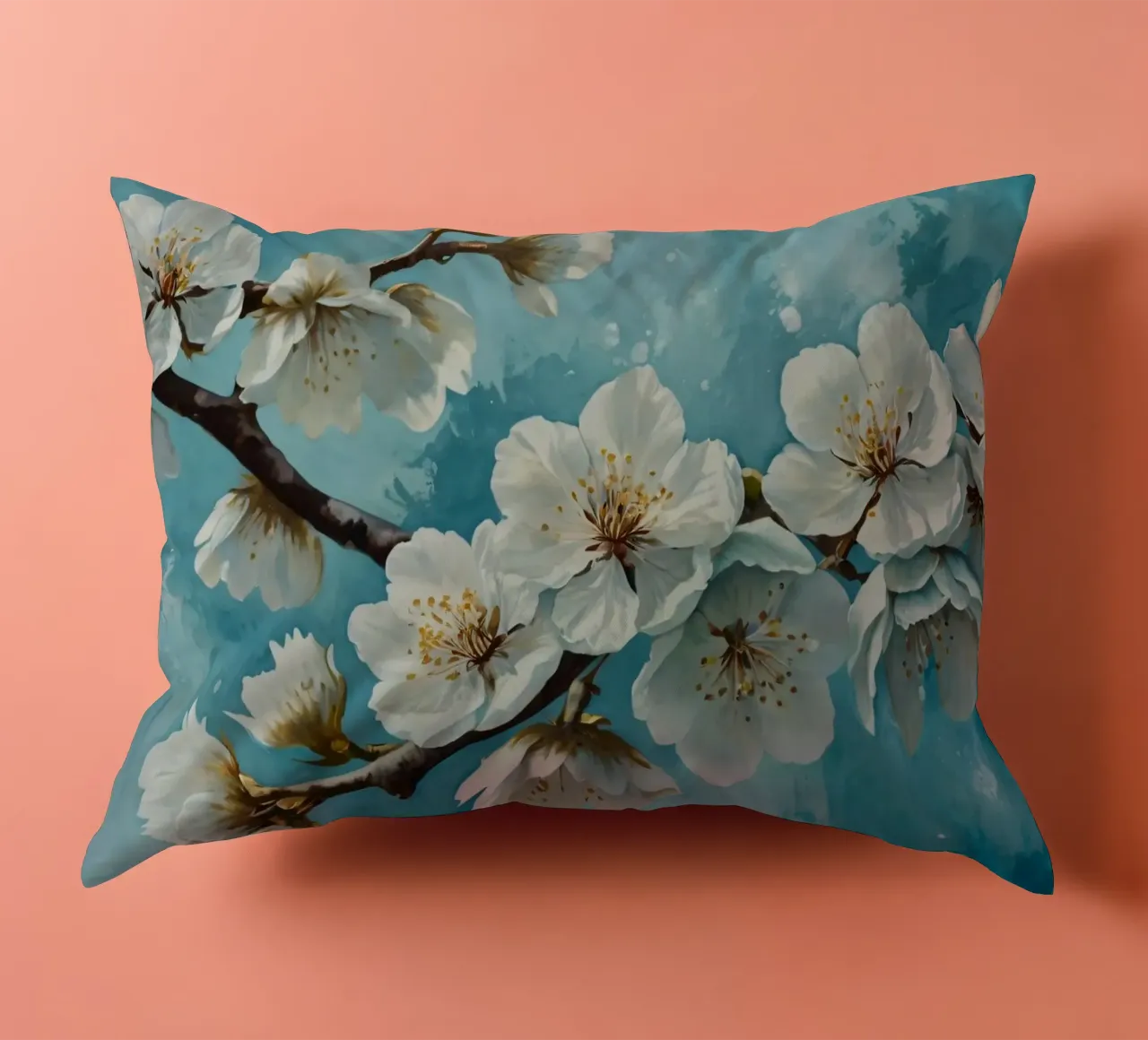 Delicati e tranquilli fiori di ciliegio bianco in fiore cuscino da DesignDoodle