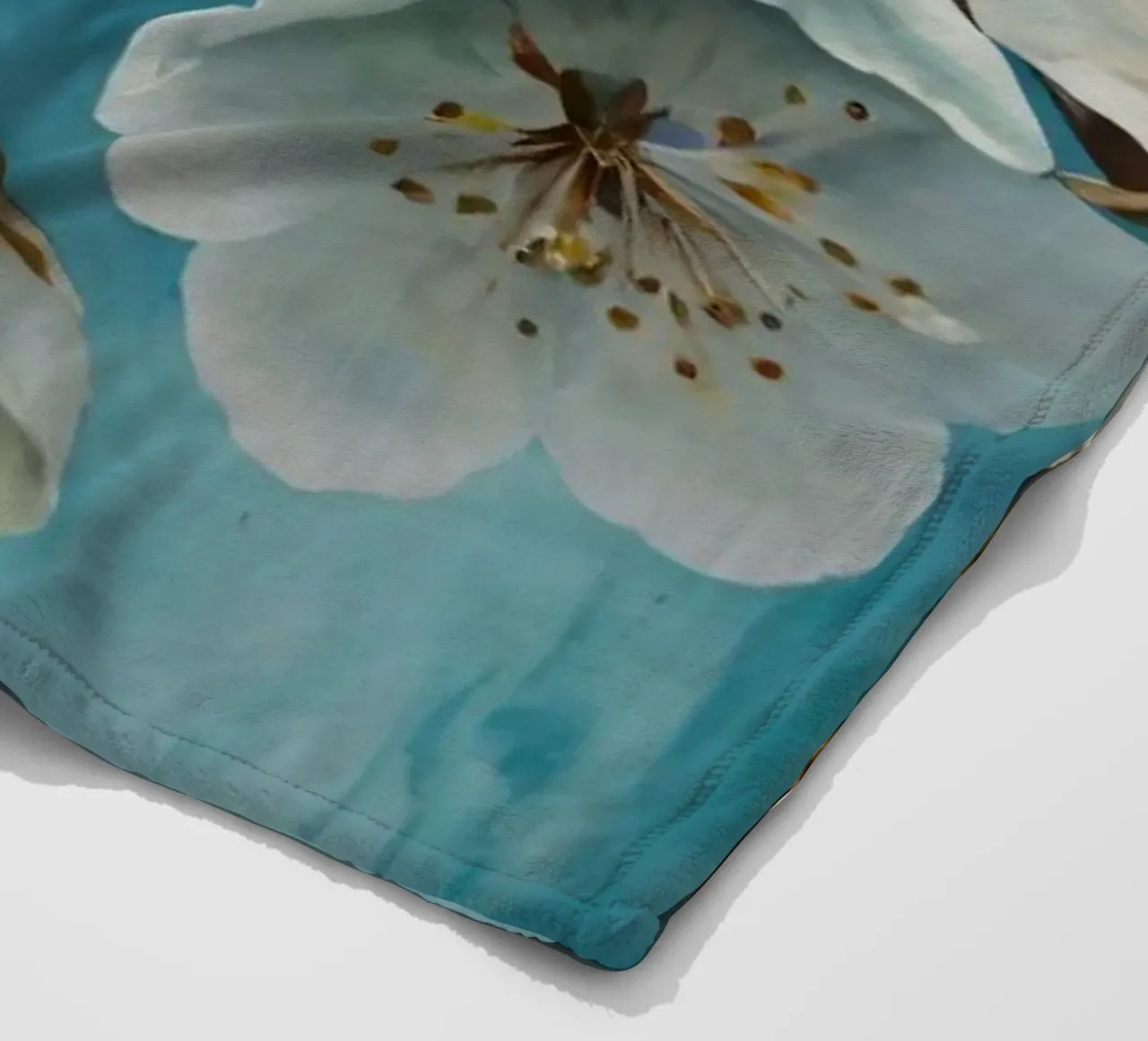 Delicati e tranquilli fiori di ciliegio bianco in fiore coperta in pile da DesignDoodle