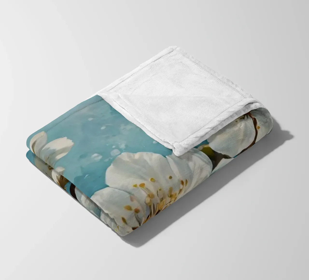 Delicati e tranquilli fiori di ciliegio bianco in fiore coperta in pile da DesignDoodle