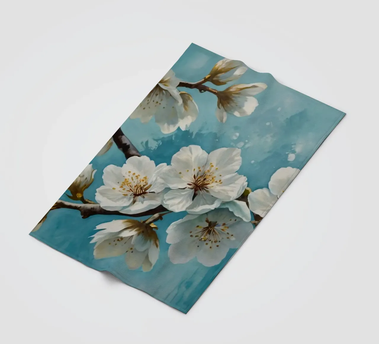 Delicati e tranquilli fiori di ciliegio bianco in fiore coperta in pile da DesignDoodle