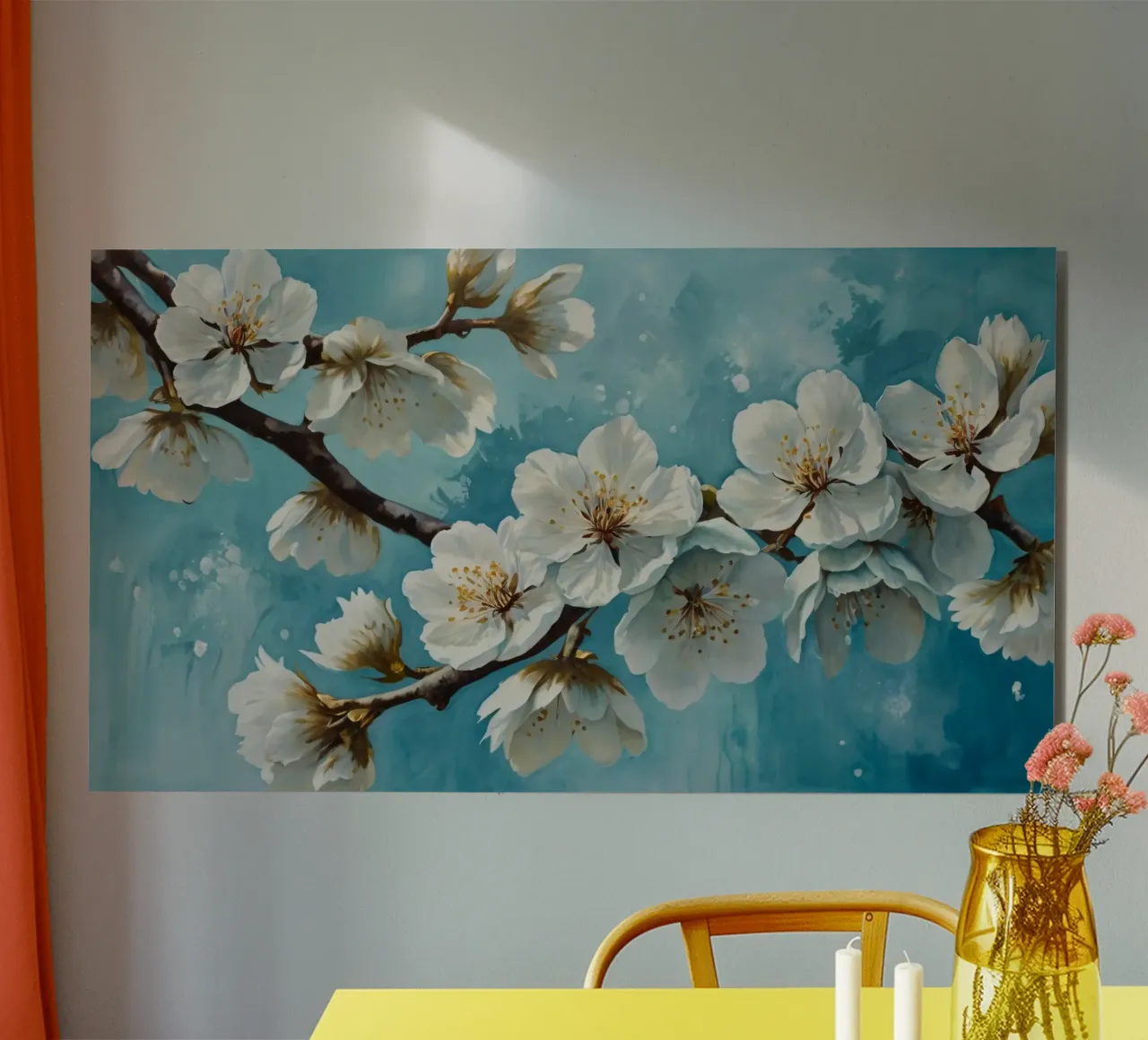 Delicati e tranquilli fiori di ciliegio bianco in fiore alluminio dibond da DesignDoodle