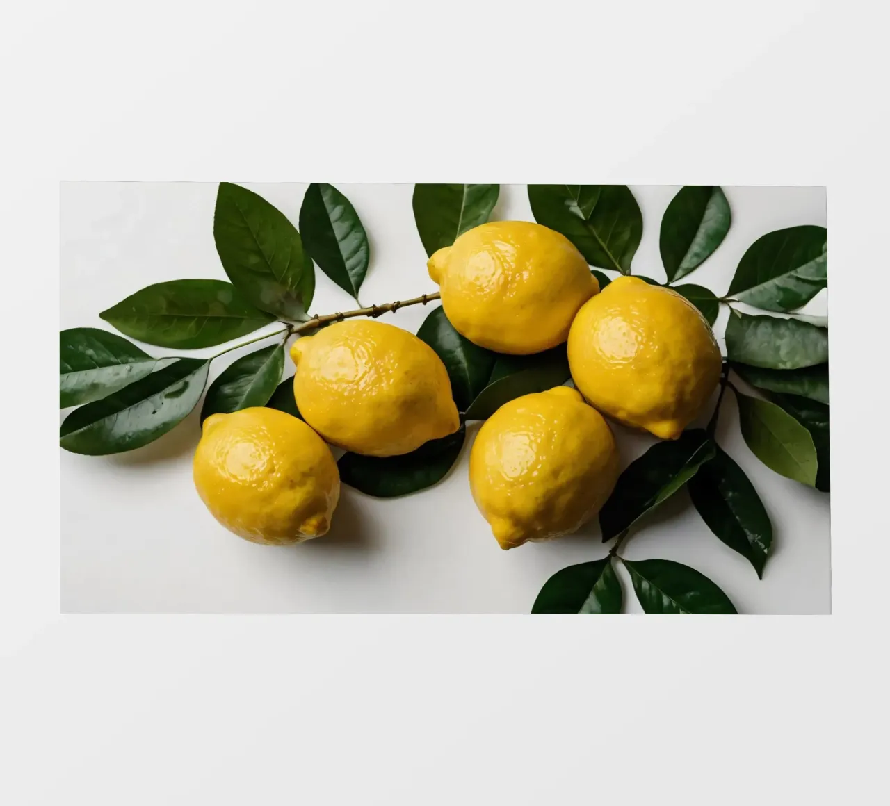 Limoni appena raccolti disposti con foglie verdi pellicola backlit da DesignDoodle