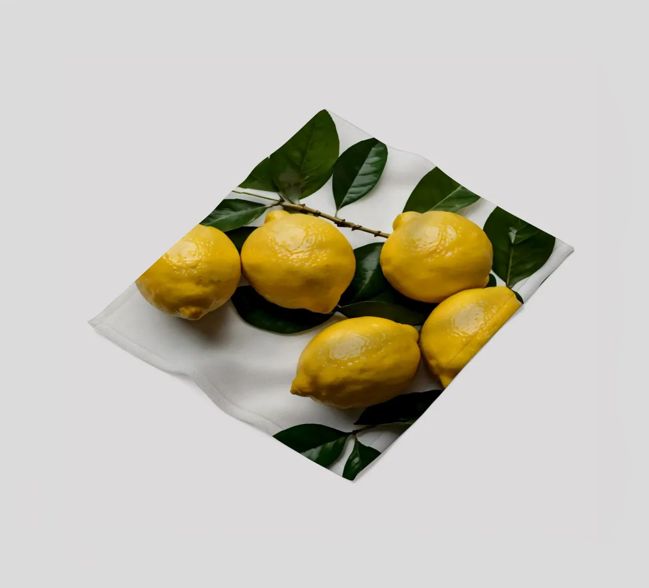 Limoni appena raccolti disposti con foglie verdi coperta in pile da DesignDoodle