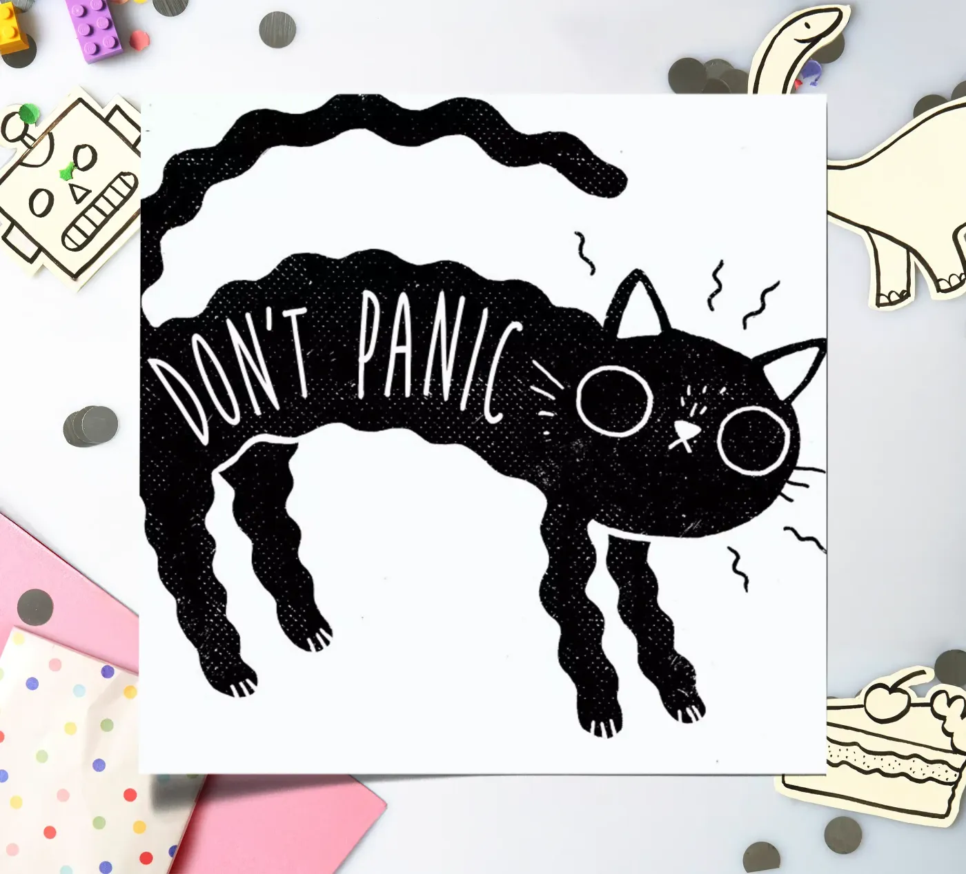 Don't Panic sticker sheet by DinoMike