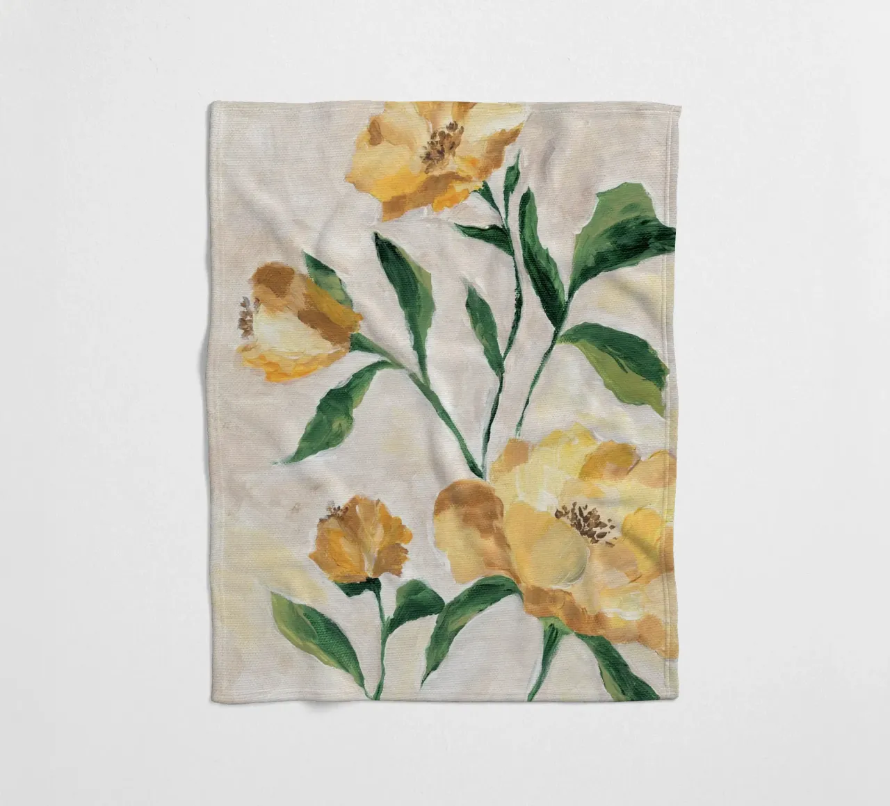 Fiori gialli e pittorici coperta in pile da Nikitajariwala