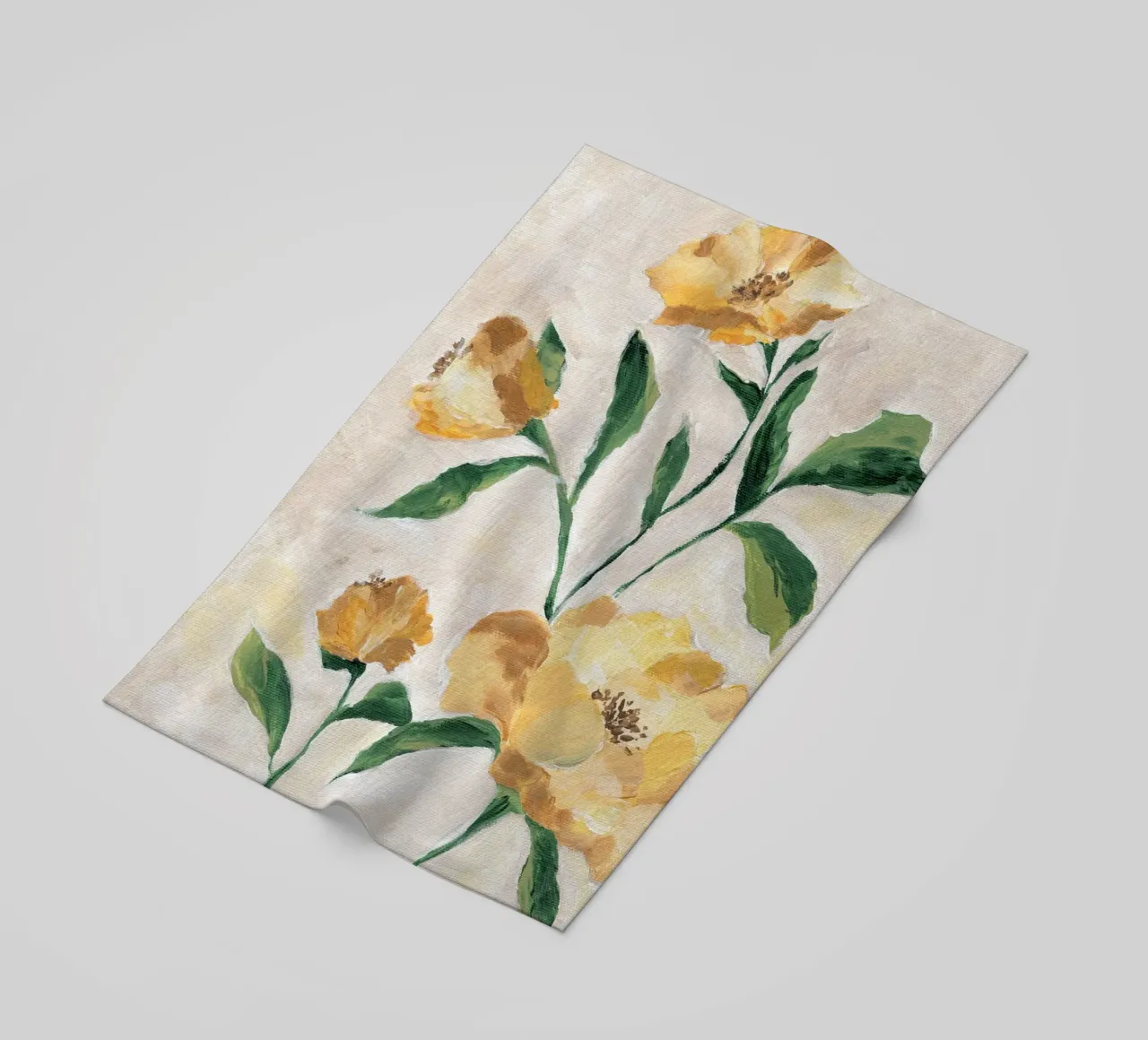 Fiori gialli e pittorici telo mare da Nikitajariwala