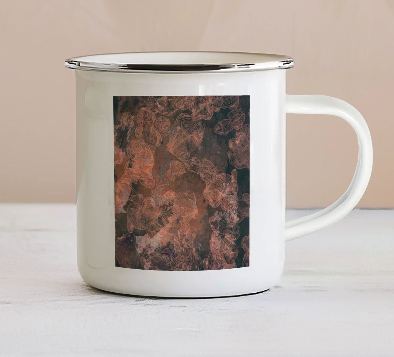 marrone tazza in smalto da Giulio Iurissevich