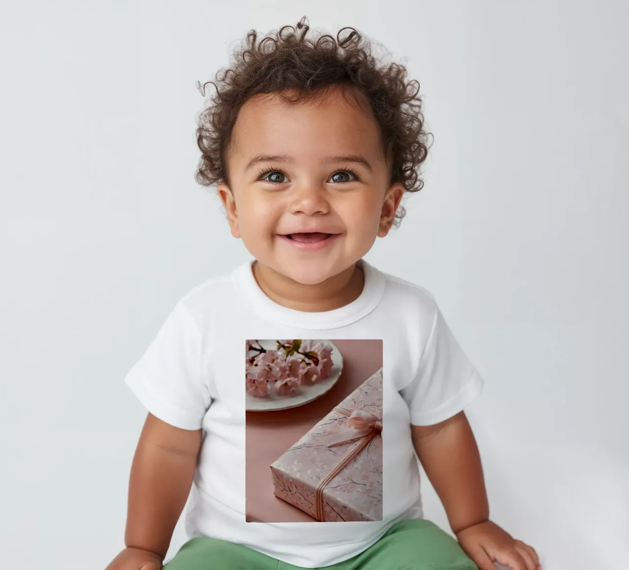 Eine schön verpackte Geschenkbox mit pastellfarbener Kirschblüte Baby T-Shirt von DesignDoodle
