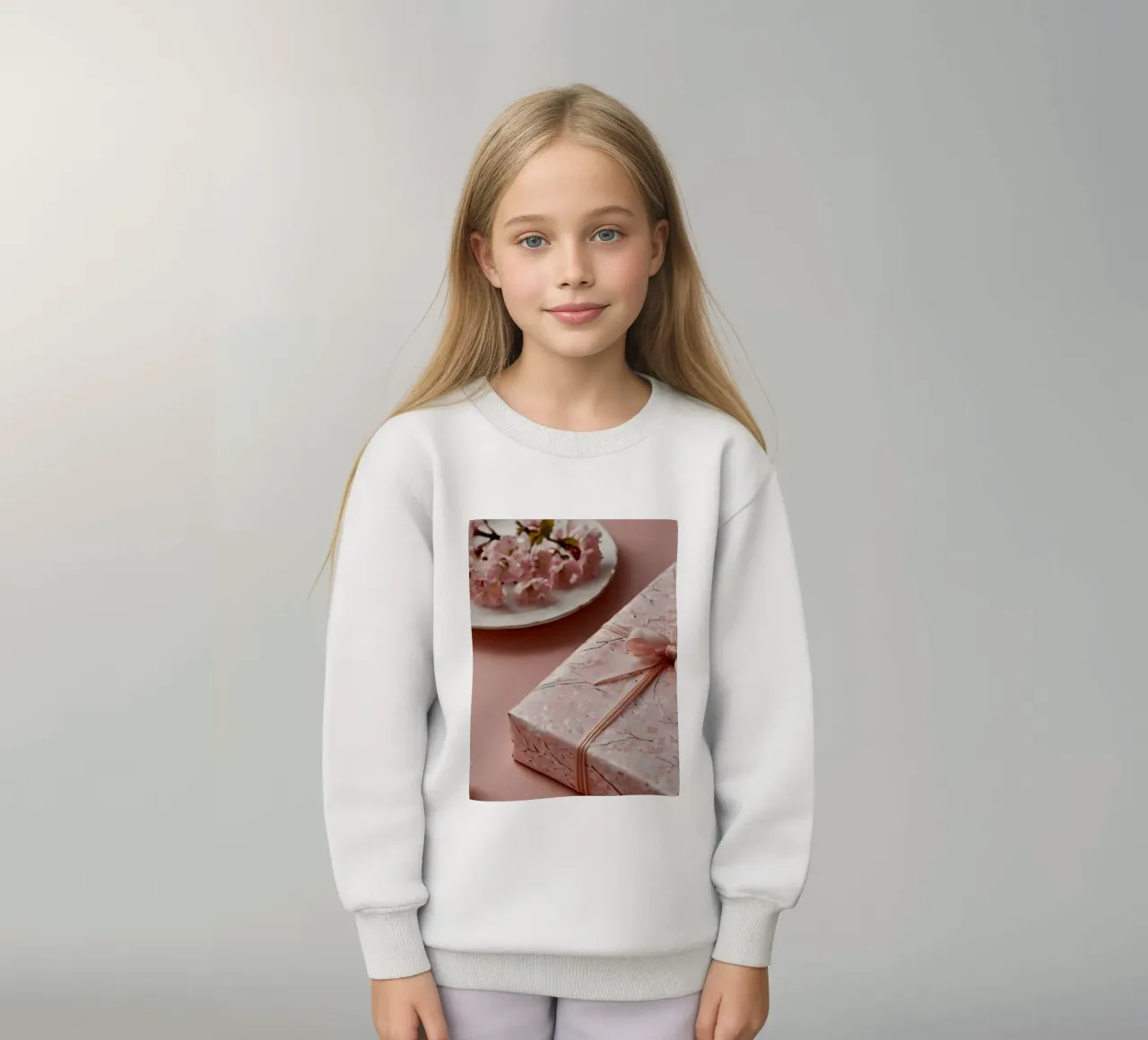 Una confezione regalo splendidamente confezionata con fiori di ciliegio pastello felpa bambino da DesignDoodle